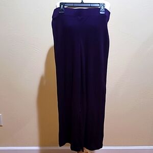 Eileen Fisher 100 % Wool dark purple pants No size, probably L -XL measurements